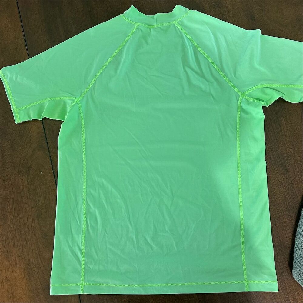 Lands' End Kids XL Neon Green Short Sleeve Rash Guard‎ UPF 50 - Picture 4 of 6